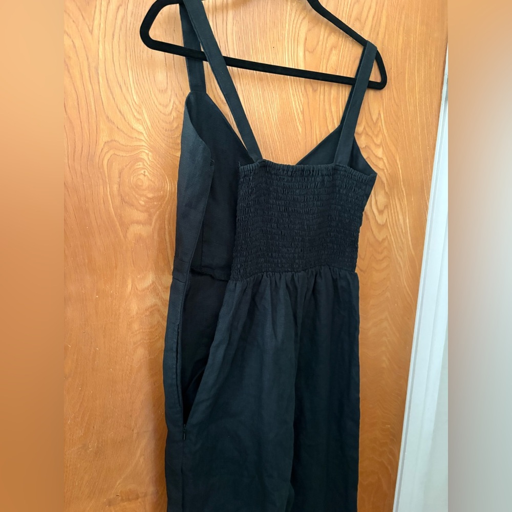 Faithfull the Brand Black linen Jumpsuit with Button Detail M - Picture 9 of 11